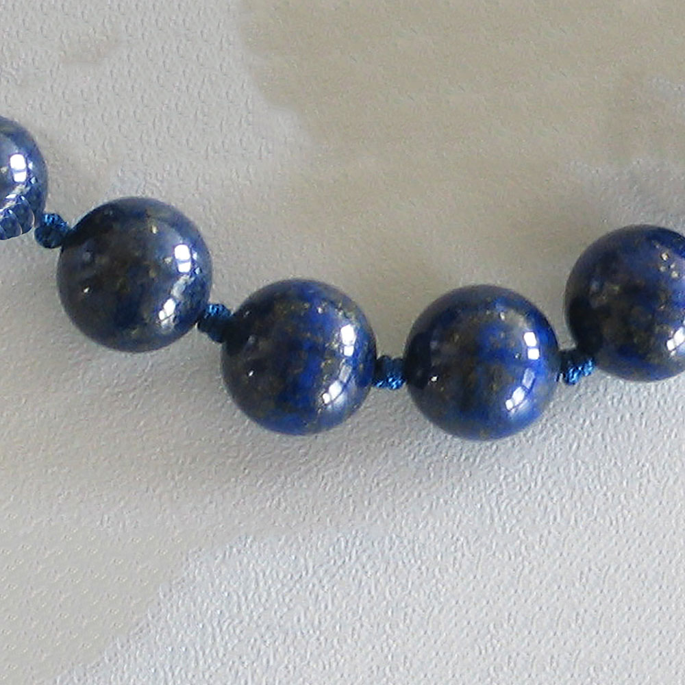 Edelstein Halskette aus Lapislazuli Kugelkette