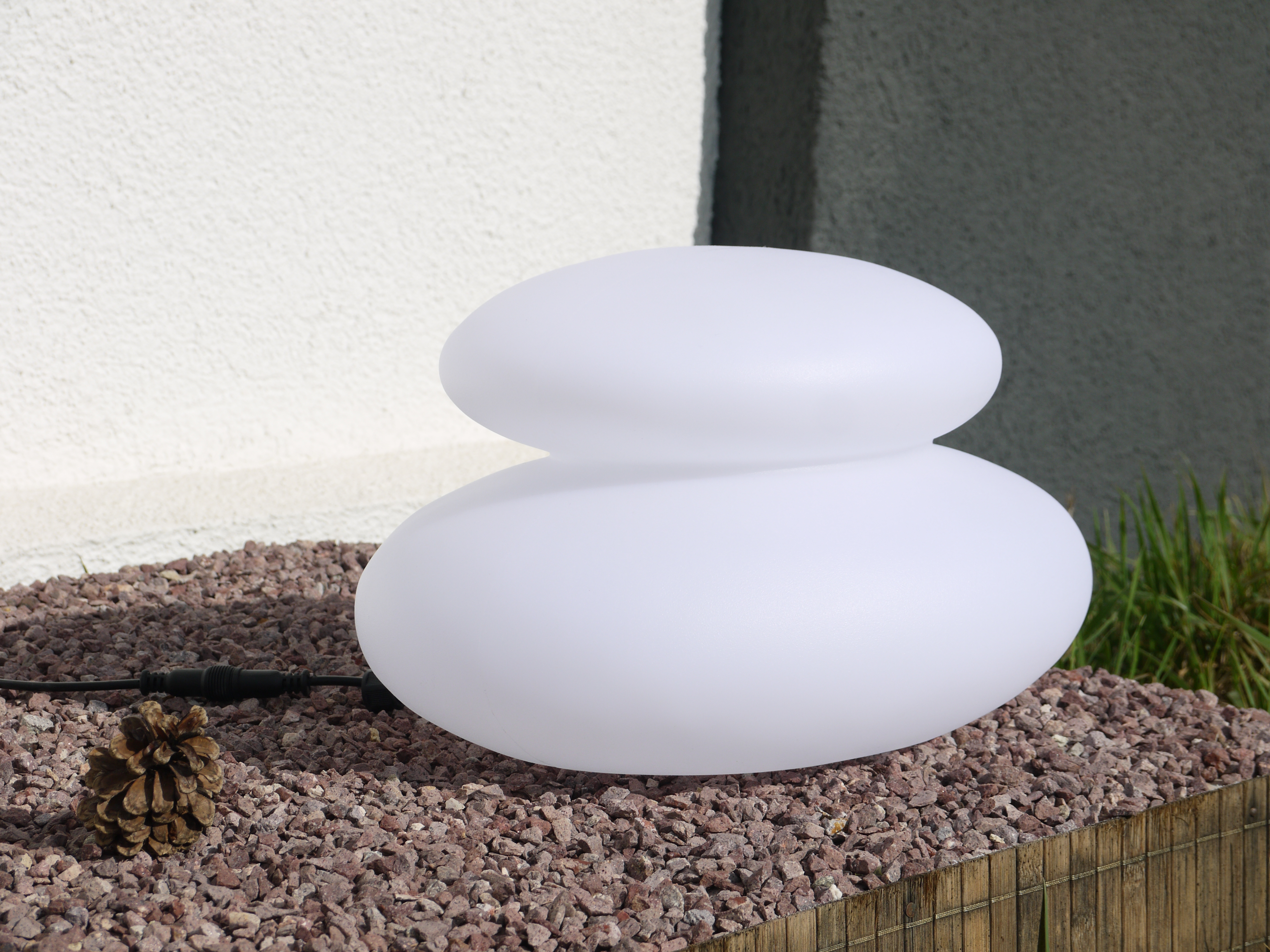 LED-Solar-Dekostein Duo Lichtobjekt Solarleuchte
