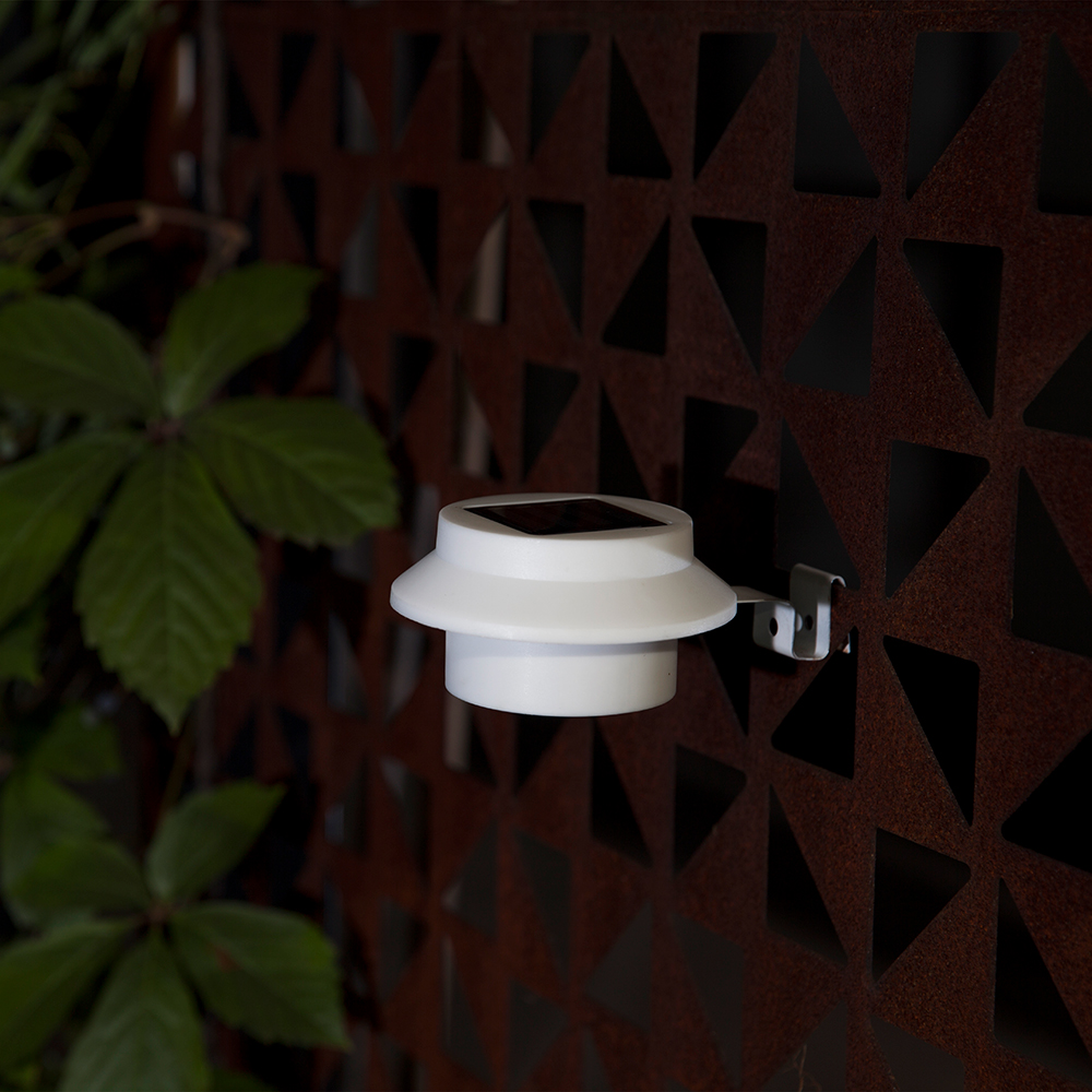 2x LED Solar-Dachrinnen-Leuchte im Set Garten-Zaun-Lampe