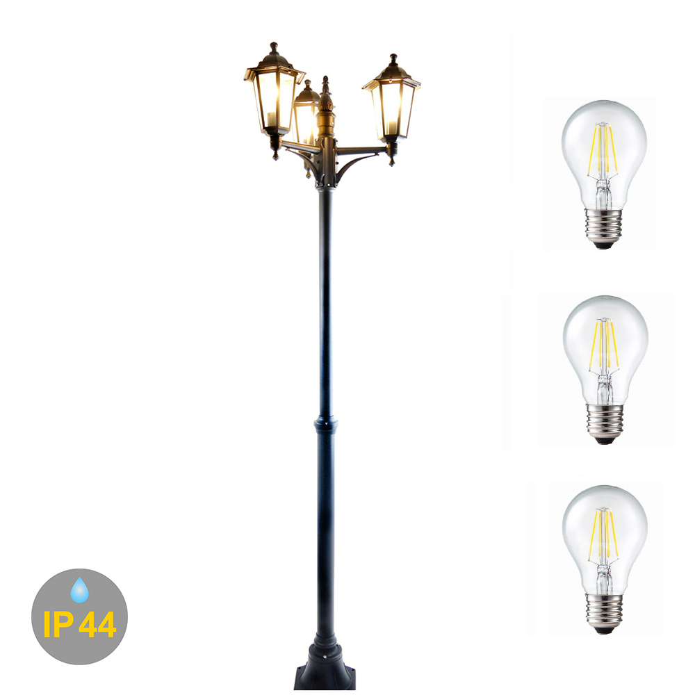 LED Kandelaber Kingston 3 flg. schwarz