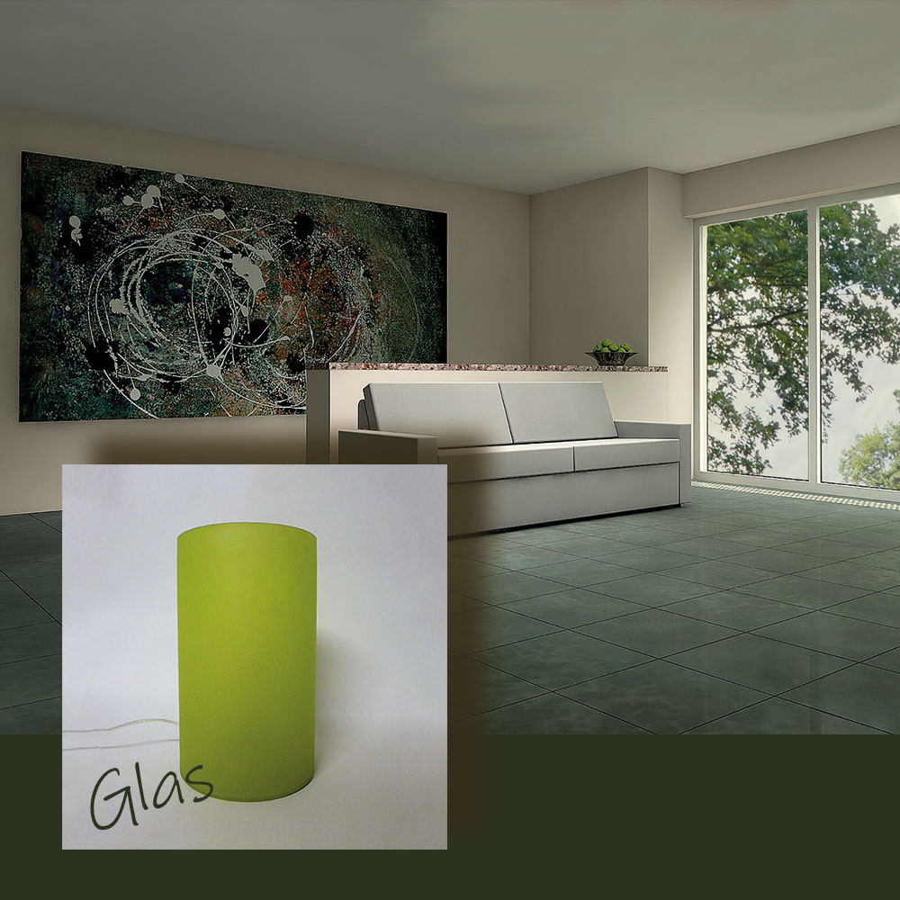Glas Tischleuchte KEVIN Zylinder Leuchte