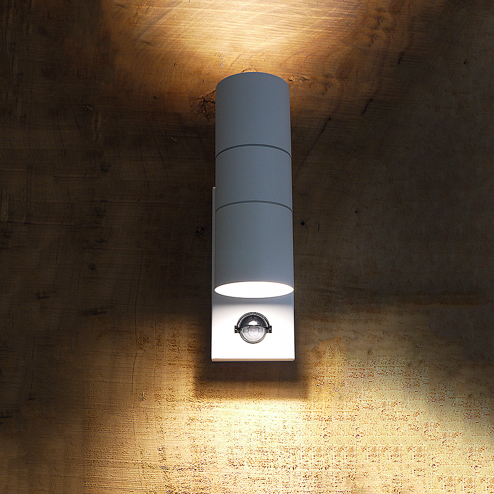 Außen-Wandleuchte Bornholm 2-flammig mit Sensor, verschiedene Farben