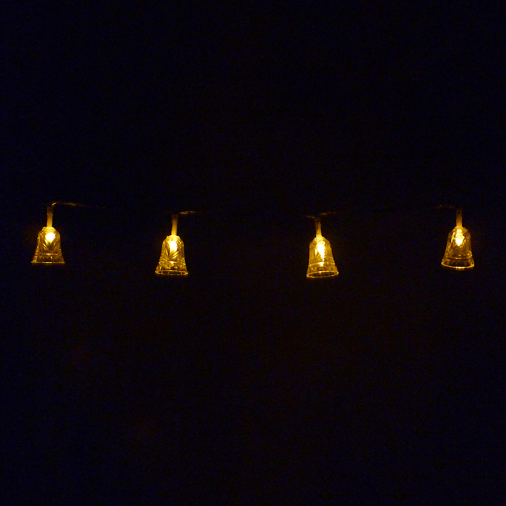 LED Lichterkette GLOCKE 10 flammig batteriebetrieben Weihnachtsbeleuchtung