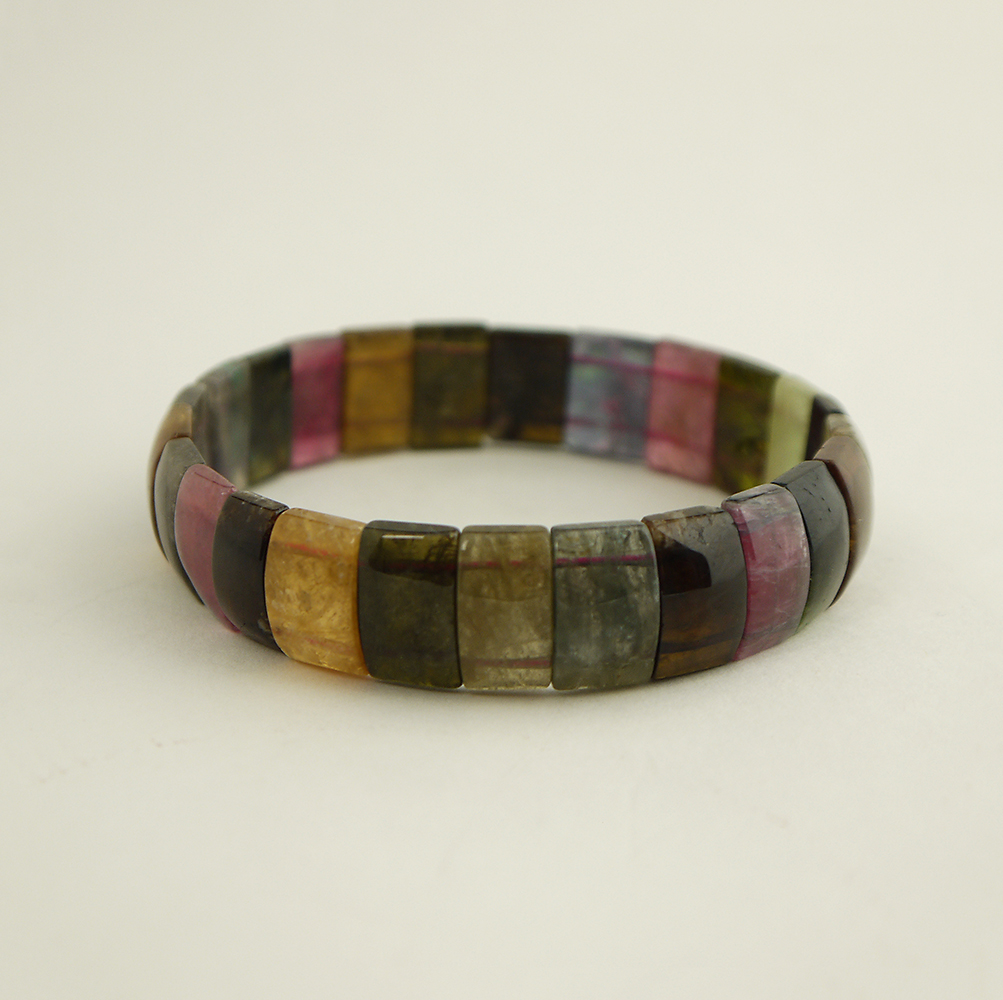 Hochwertige Natur-Steine Armband aus Turmalin Edelsteinen Armreif