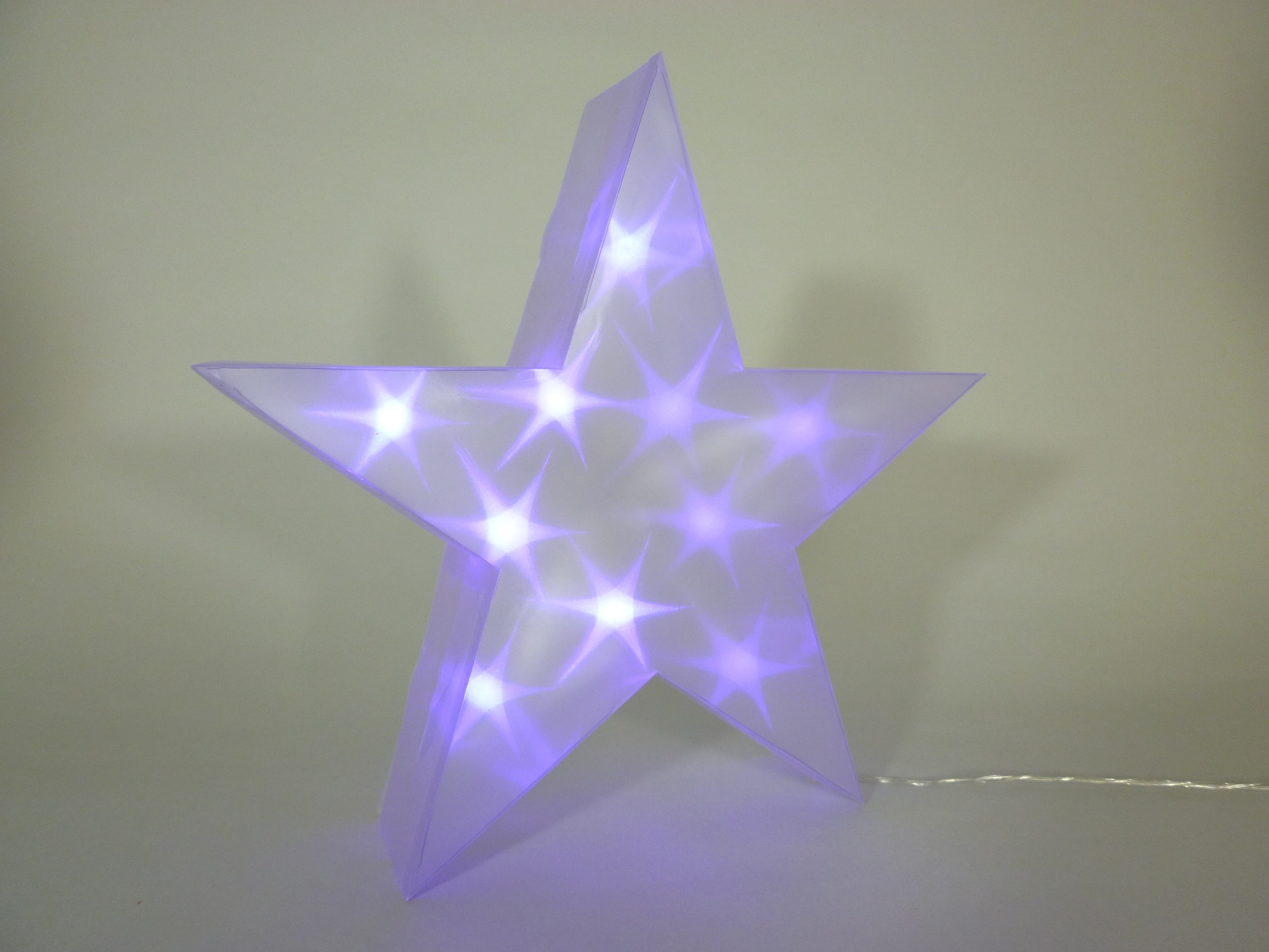 LED Weihnachts-Dekoration Stern 35 lila, batteriebetrieben 