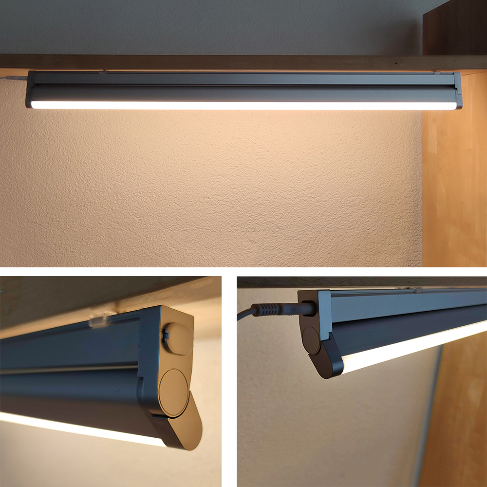 Schwenkbare LED-Küchen-Unterbauleuchte, 80cm, 18Watt, mit Sensor, Auf-/Unterbau-Wandleuchte 