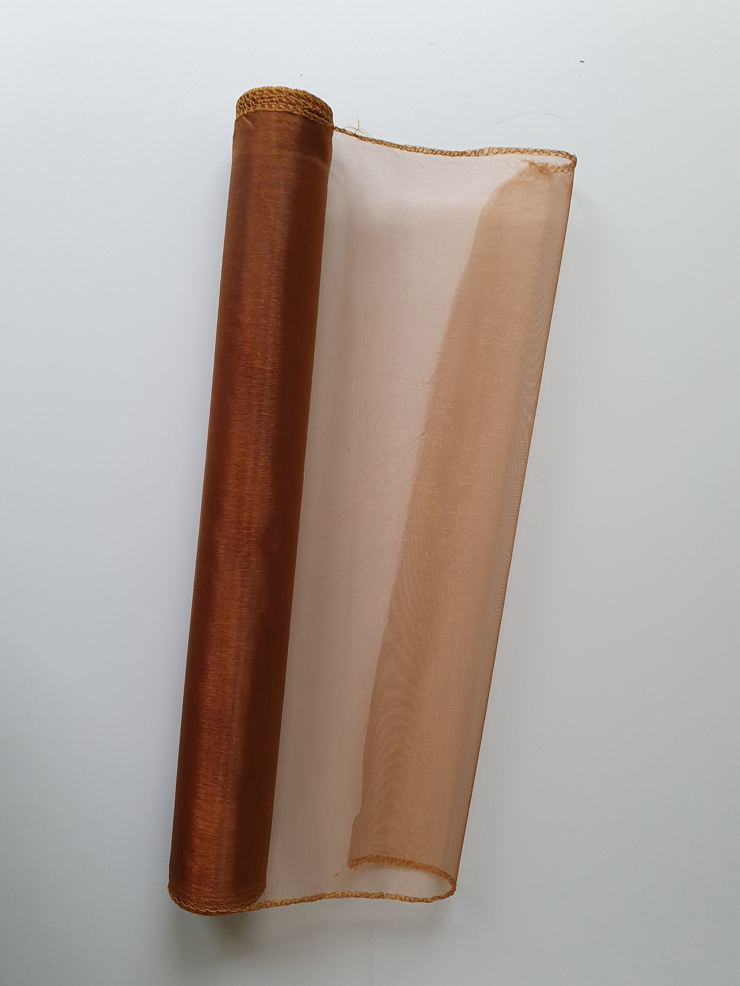 2 x Dekostoff Organza Tischband brauntöne