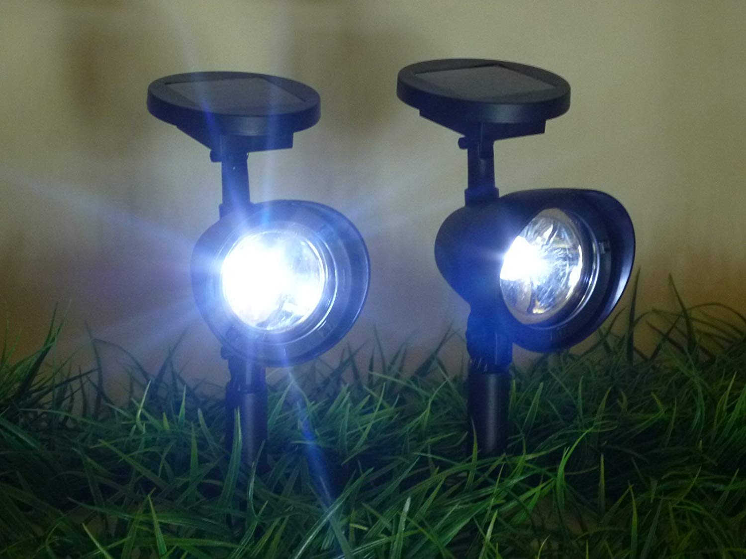 Solar-Gartenstrahler schwarz 2er Set