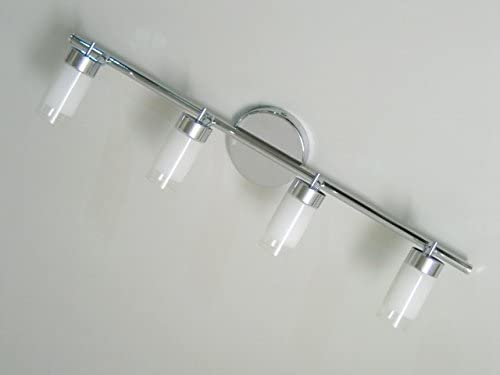 Strahler-Spot-Leuchte Chrom mit Glasschirm 4 flammig Fassung 4 x G9 Decken-Wand-Lampe