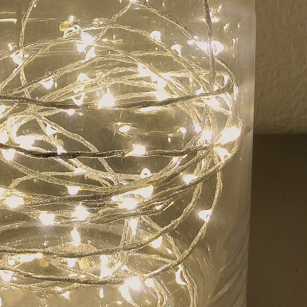 LED Perlengirlande 180 flammig Dekobeleuchtung Lichtfaserset für den Innenbereich