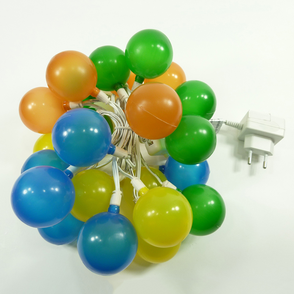 LED Lichterkette 25 flammig Kinderleuchte Kugeln bunt