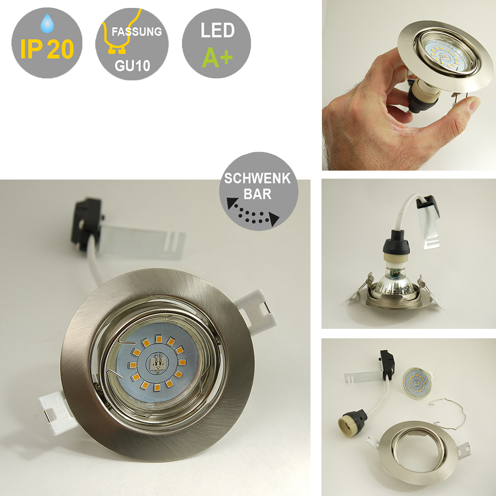 LED Einbauleuchte GU10 3Watt