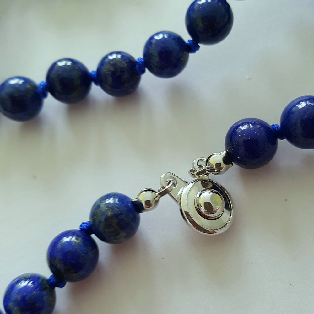 Edelstein Halskette aus Lapislazuli Kugelkette