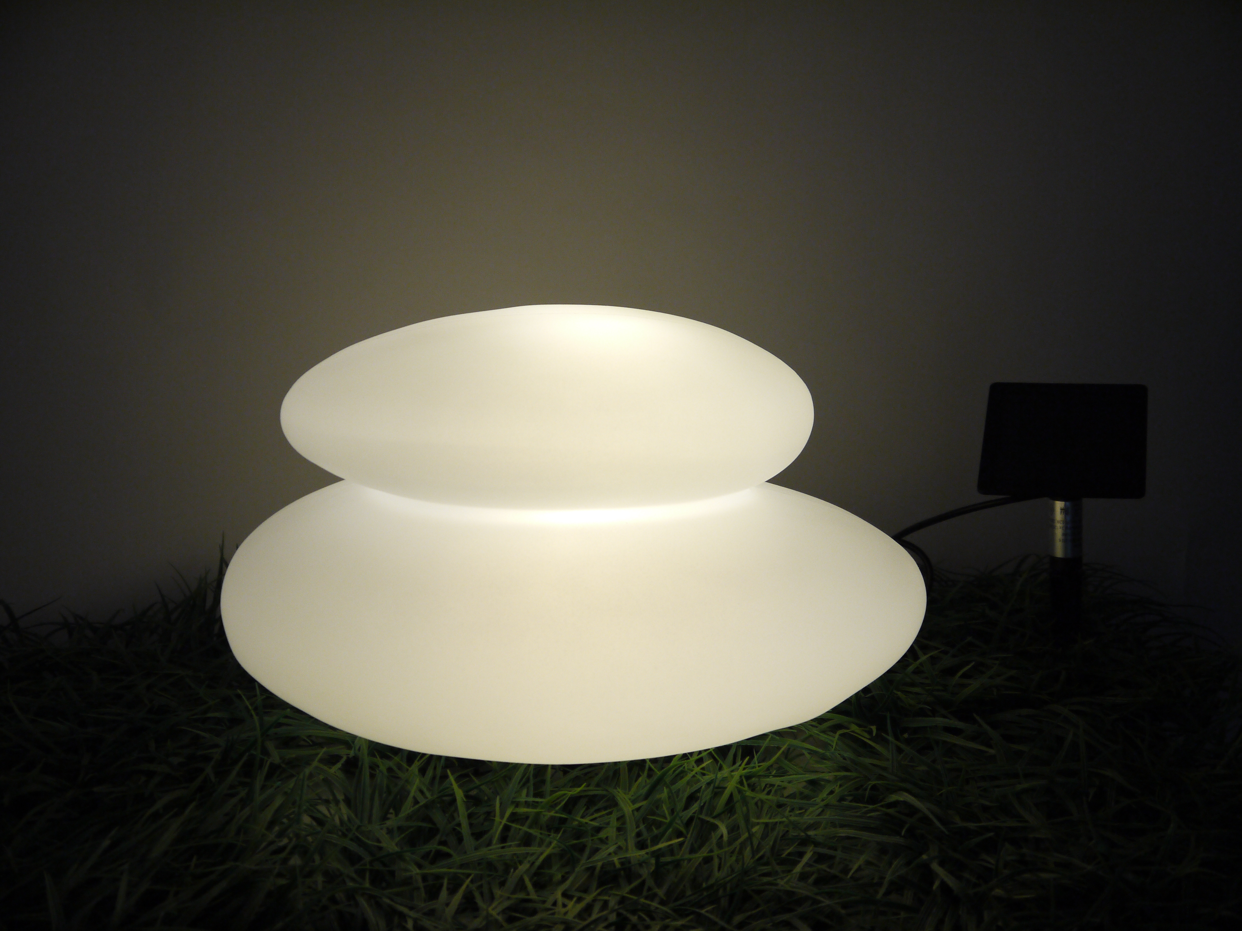 LED-Solar-Dekostein Duo Lichtobjekt Solarleuchte