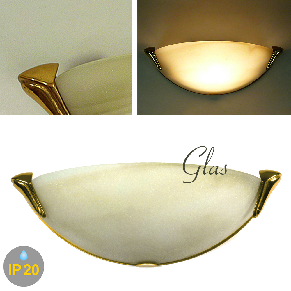 Hochwertige Glas Halogenwandleuchte STYLE mit satiniertem Glas