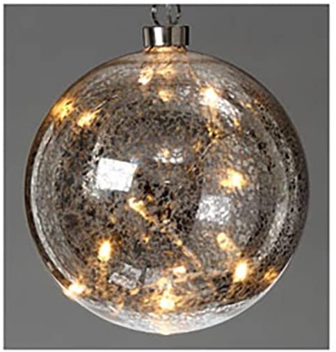 LED Kugel Silvio Lackiertes Glas silber, D15 cm