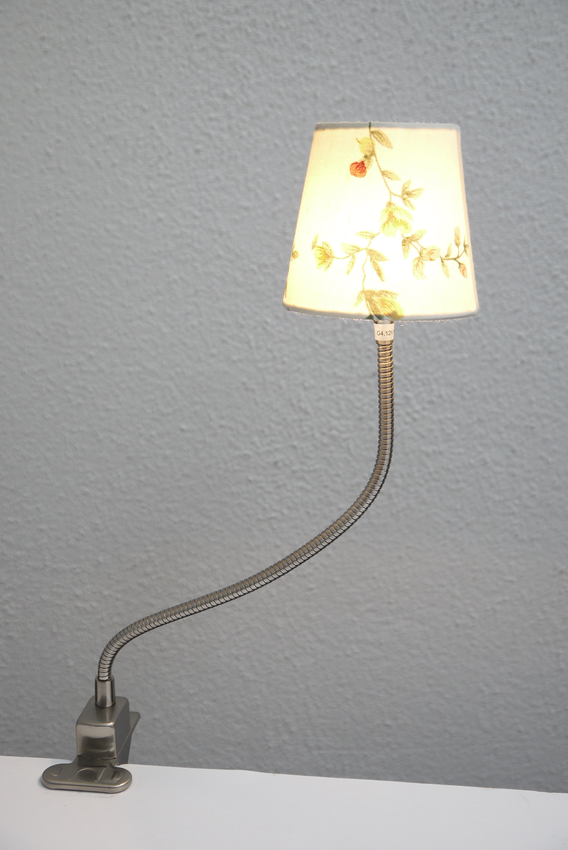 Klemmleuchte KLEE mit Flexarm und Stoffschirm