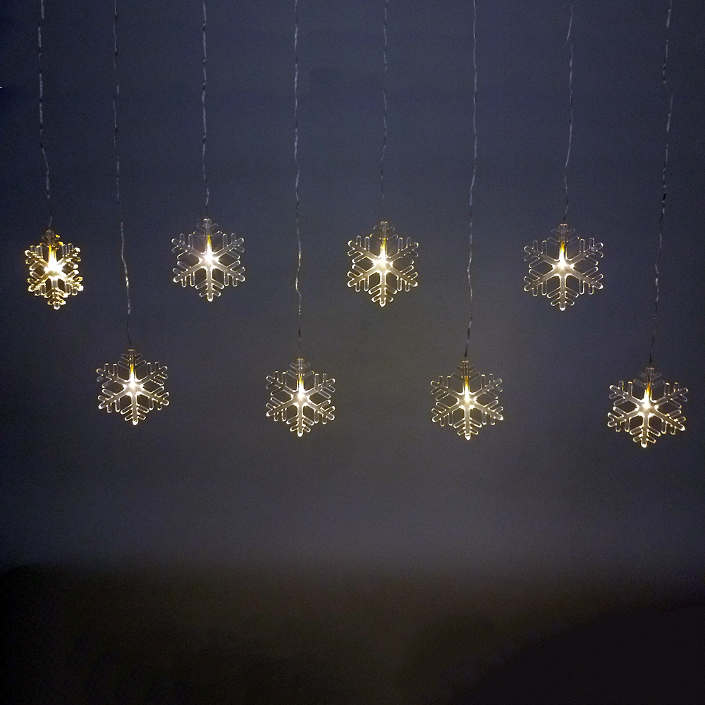 LED Lichterkette Schneeflocke 8 flg.