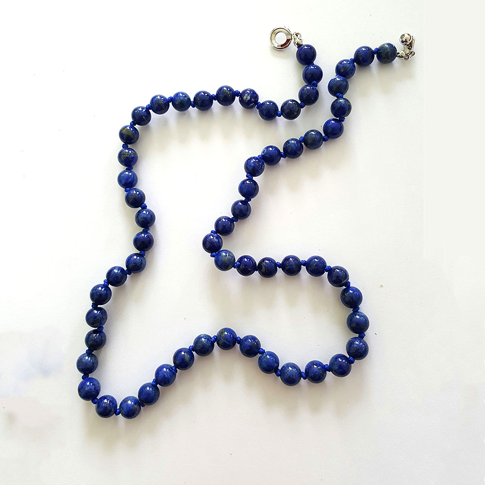 Edelstein Halskette aus Lapislazuli Kugelkette
