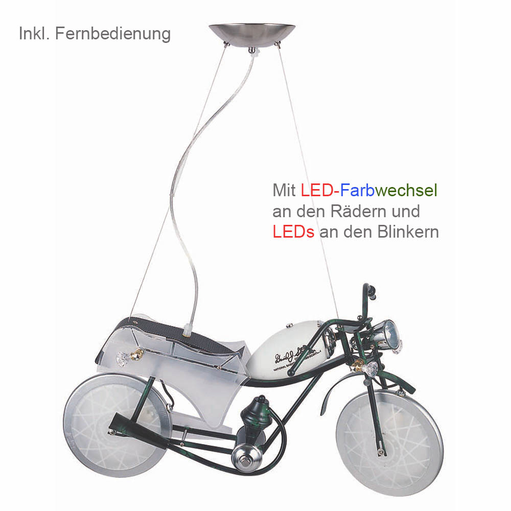 Designer-Pendelleuchte MOTORRAD Dekorations-Hängelampe, Deckenleuchte