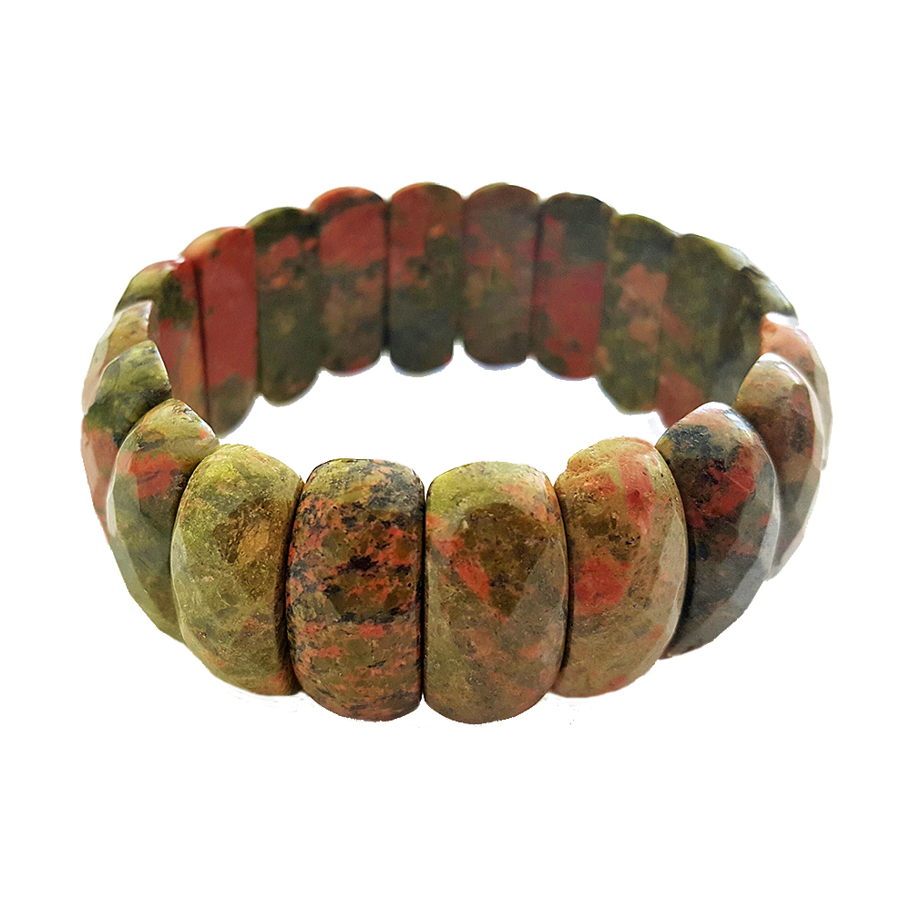 Elegantes Armband Rhyolith echte Steinen Steine facettiert Armschmuck