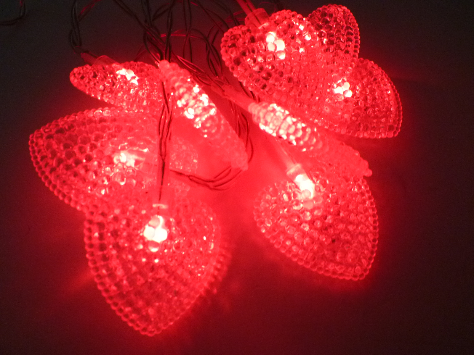 LED Lichterkette HERZ Dekoleuchte 10 flammig  batteriebetrieben