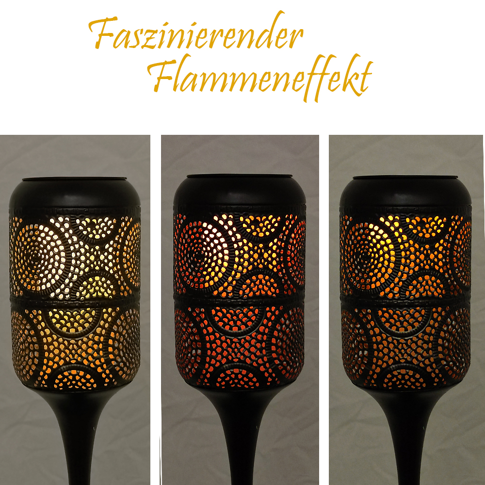 LED Solar-Wegeleuchte mit Flammeneffekt