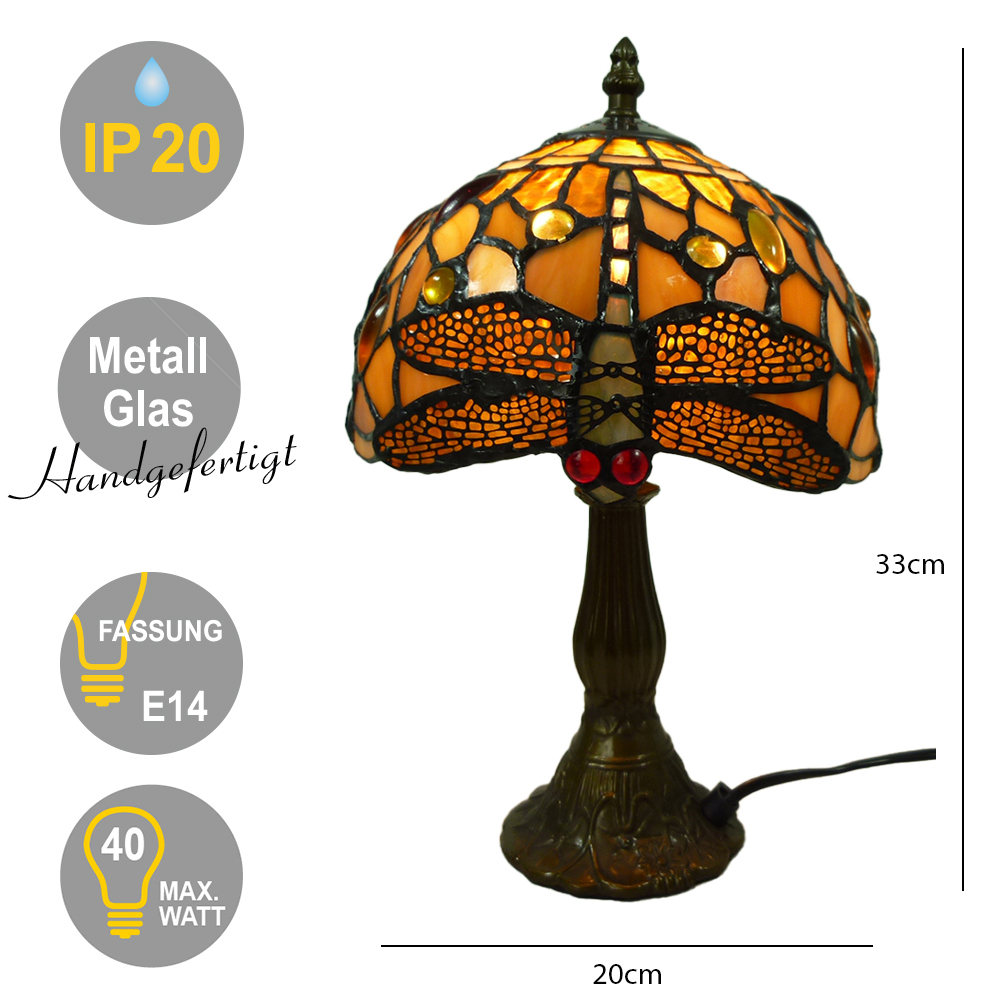 Tischleuchte CHARLOTTE Tischlampe im Tiffany-Stil