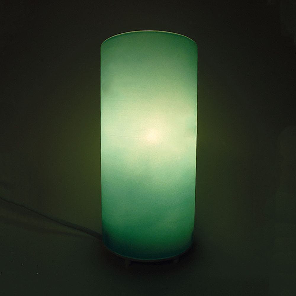 Glas Tischleuchte KEVIN blau - türkis Zylinder Lampe