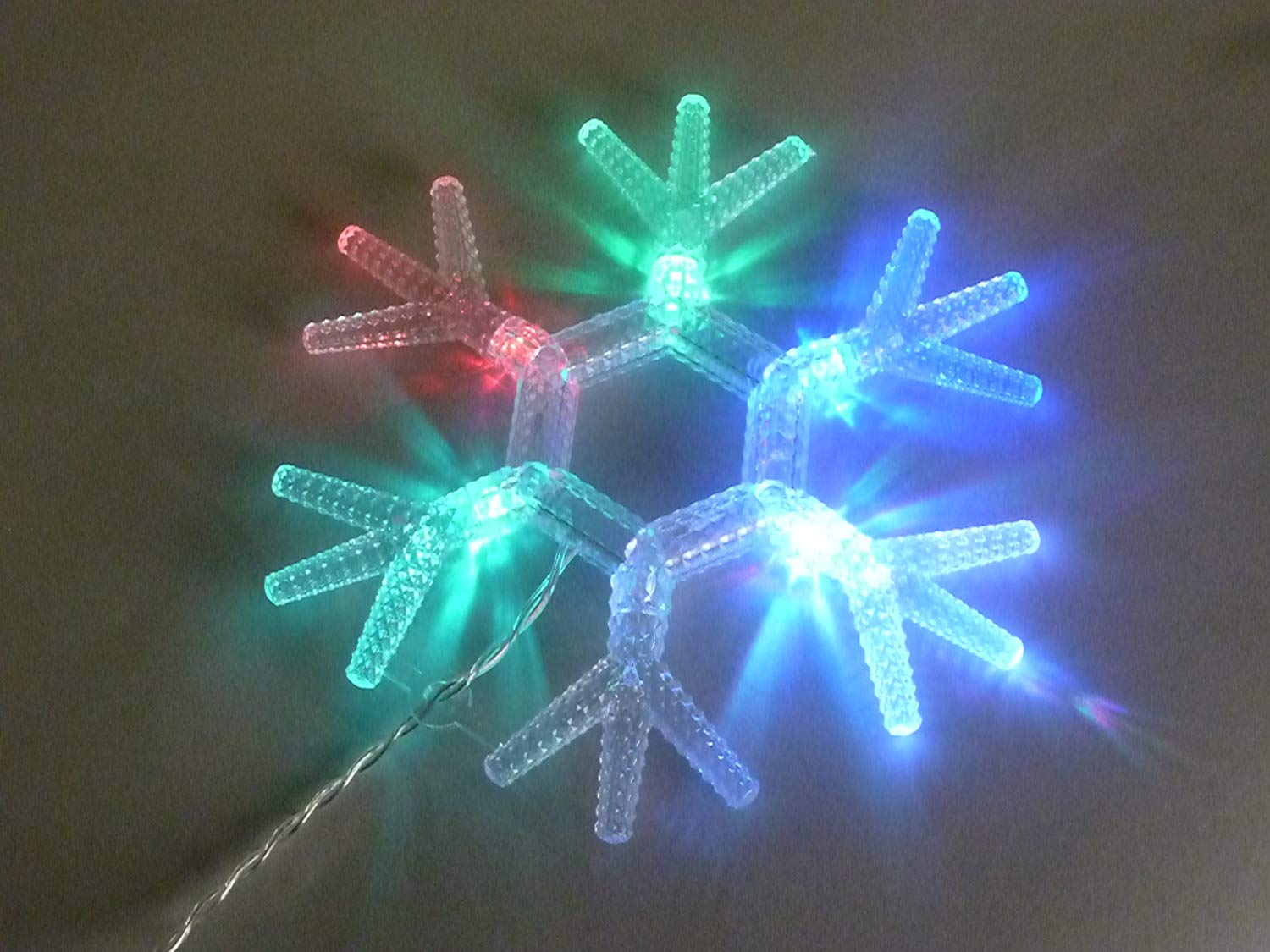 Schneeflocke 6 LED farbwechselnd Batteriebetriebend Fensterbeleuchtung Innendekoration