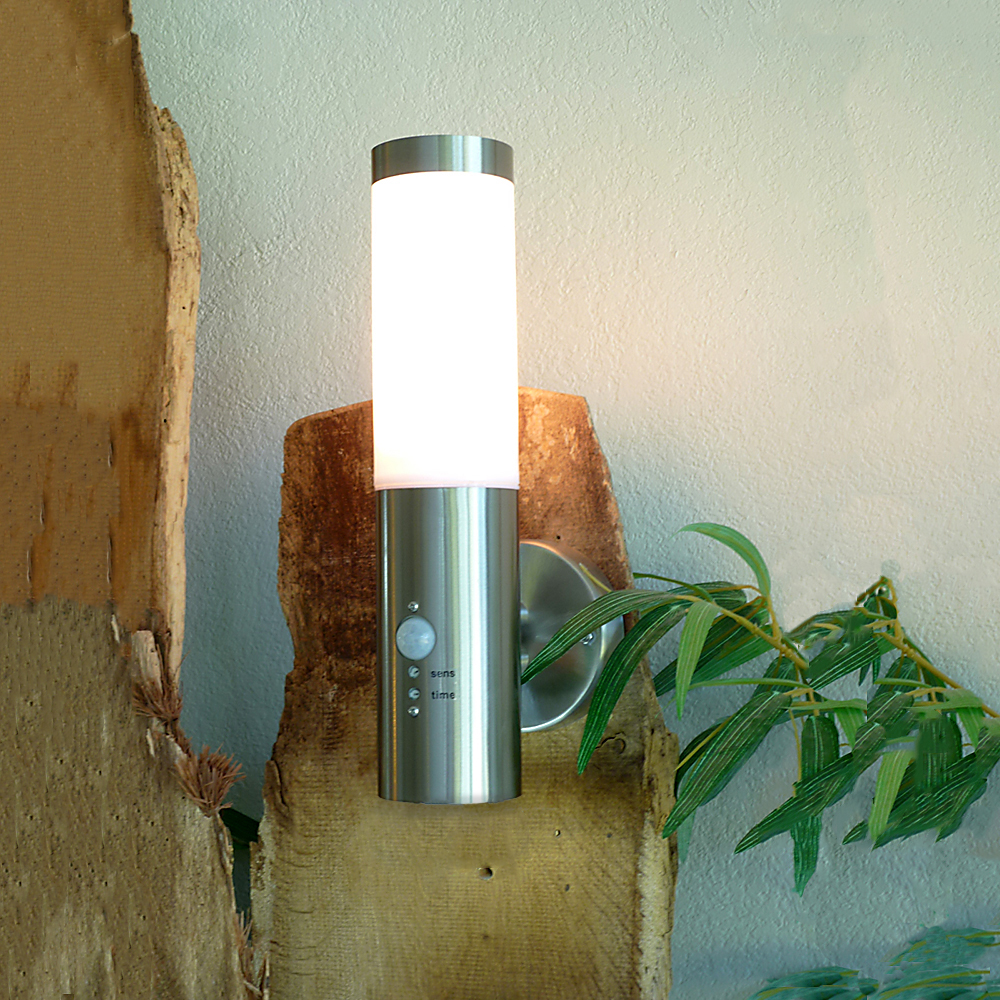 Außen-Wandleuchte "Montana" Edelstahl, mit Bewegungsmelder