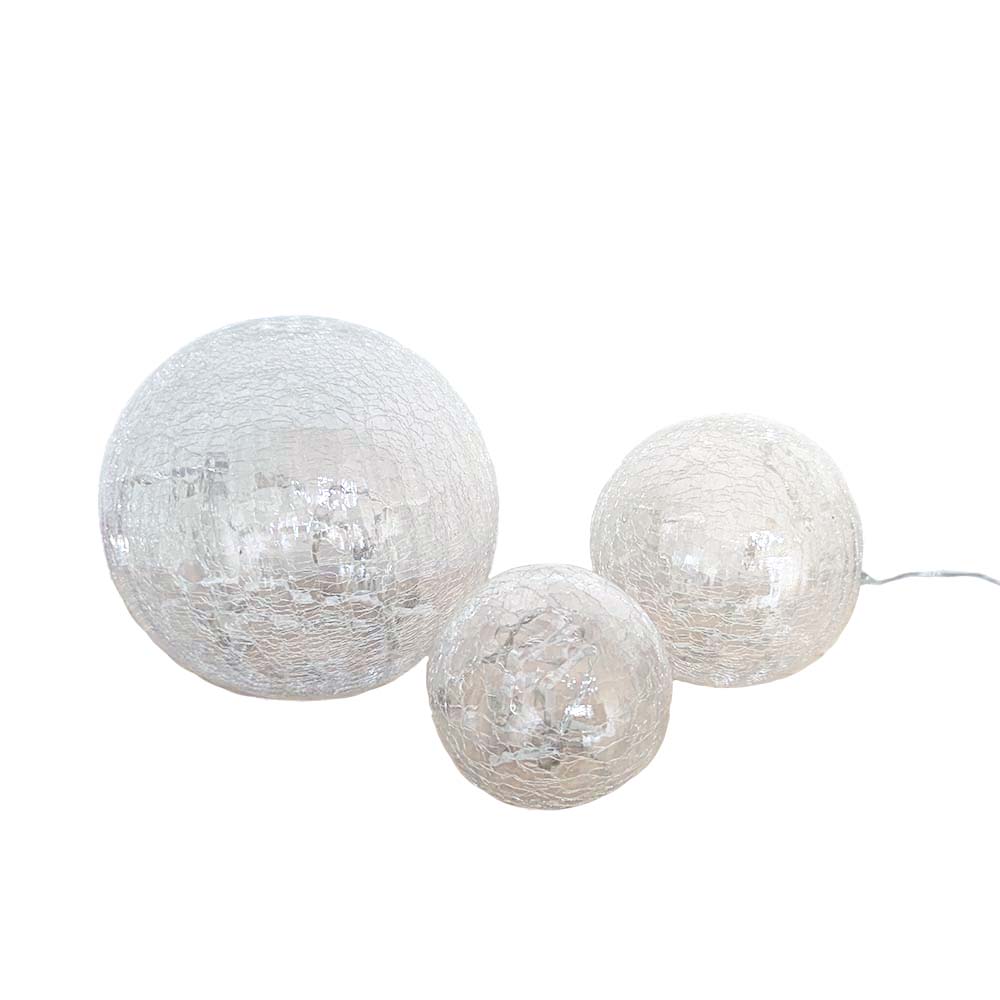 3 x Glas LED Kugelleuchte FIONA Deko-Weihnachts-Leuchte