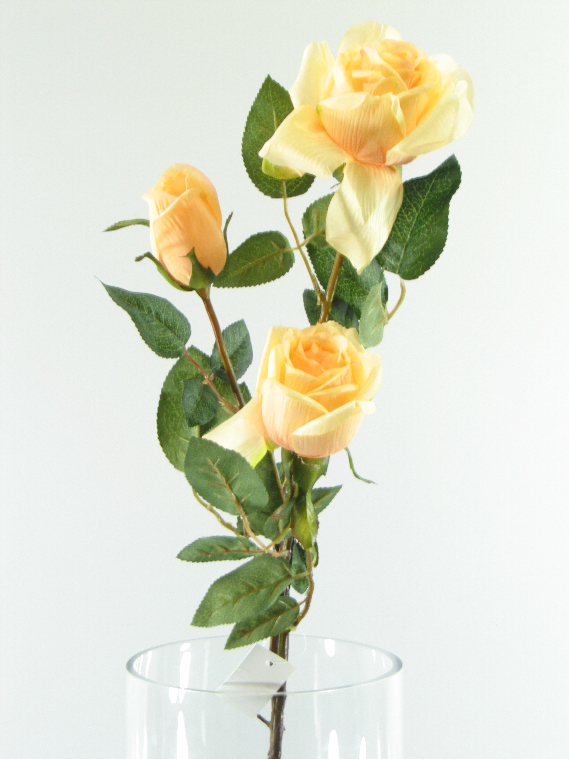 Kunstblume ROSE mit 3 Blüten