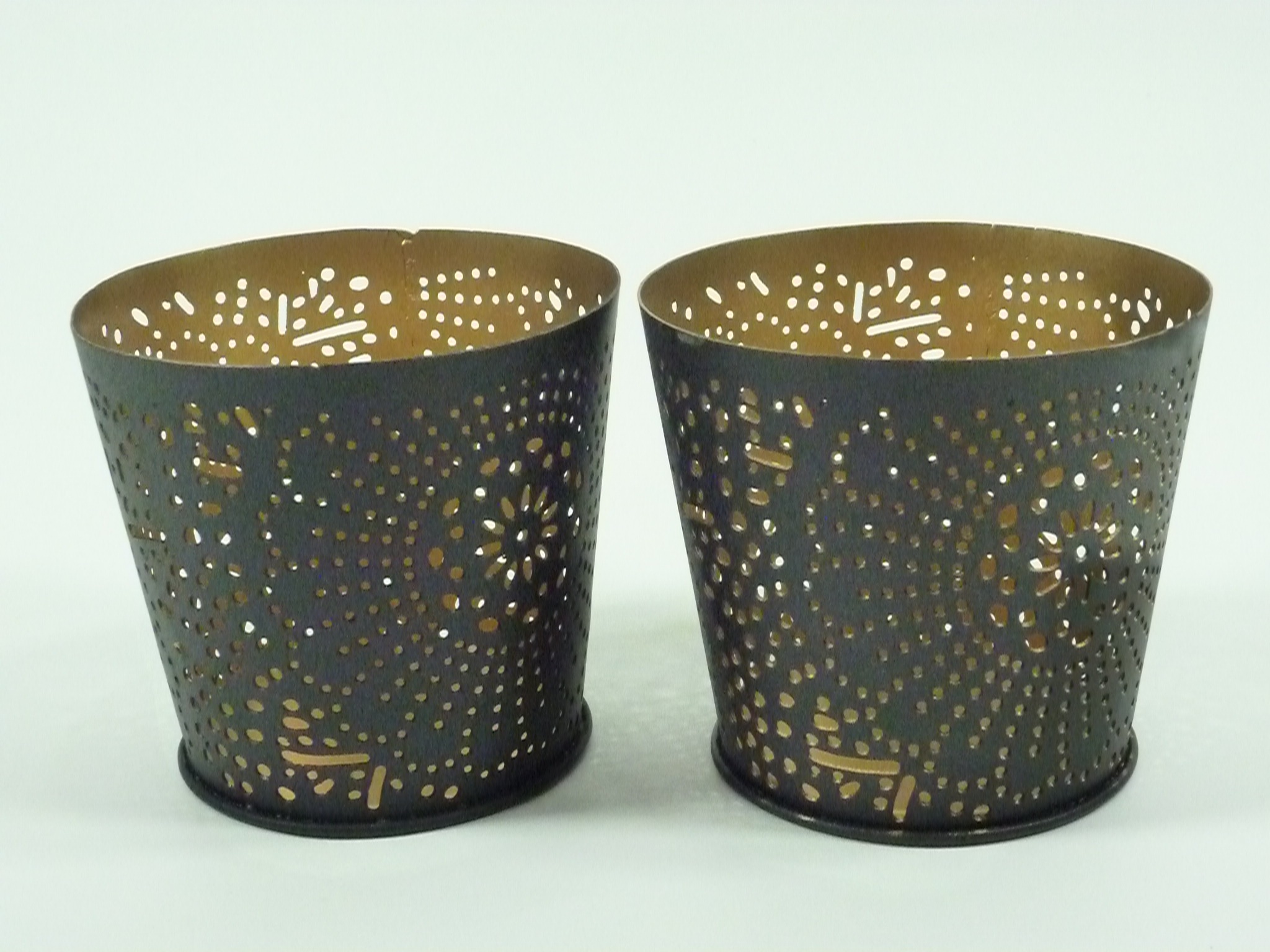 2 x Orientalische handgearbeitetes Mini-Windlicht CASA