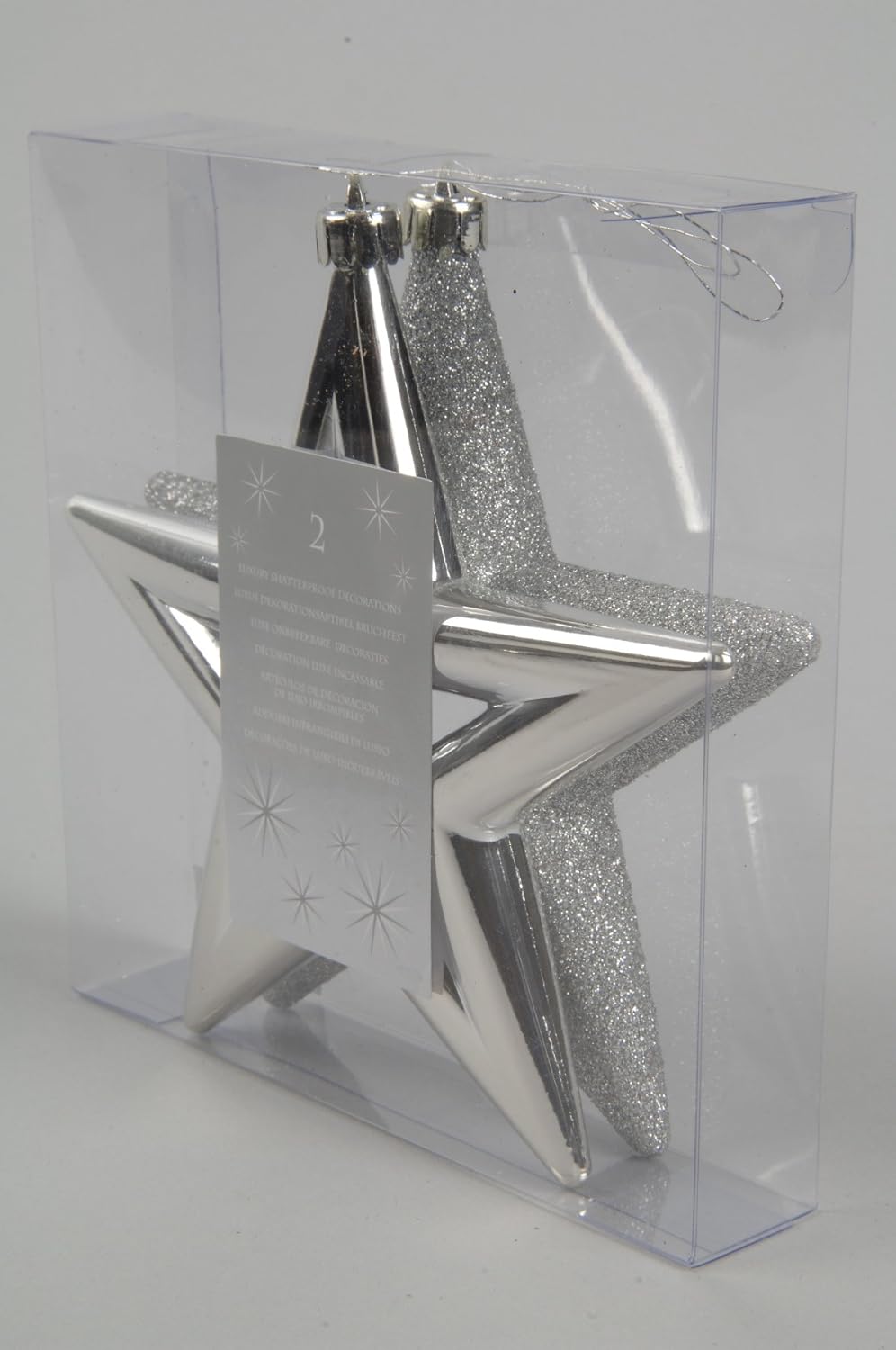 2 x bruchfeste Weihnachtssterne STERN  Baumschmuck Hänger