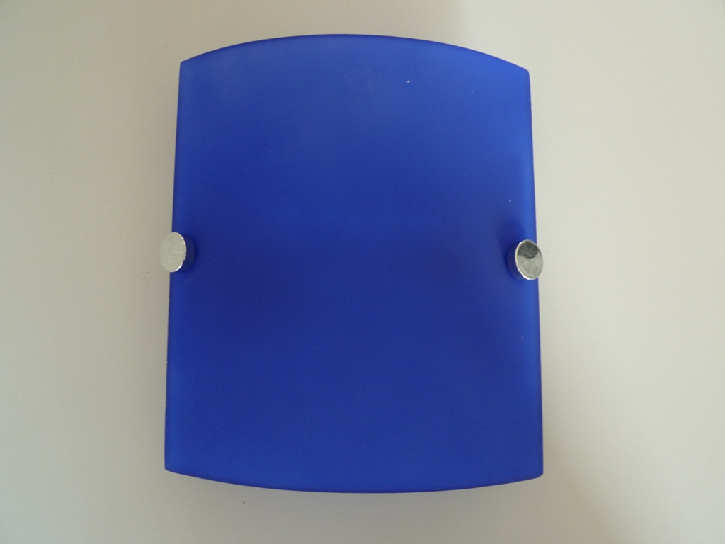 Halogen Wandleuchte "Eleganz" mit blauem Glas
