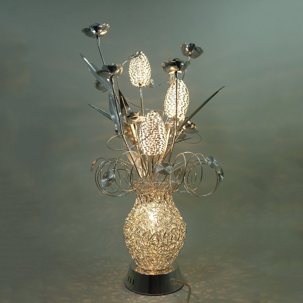 Traumhafte Blumenleuchte ORNELLA Tisch- Vasenleuchte