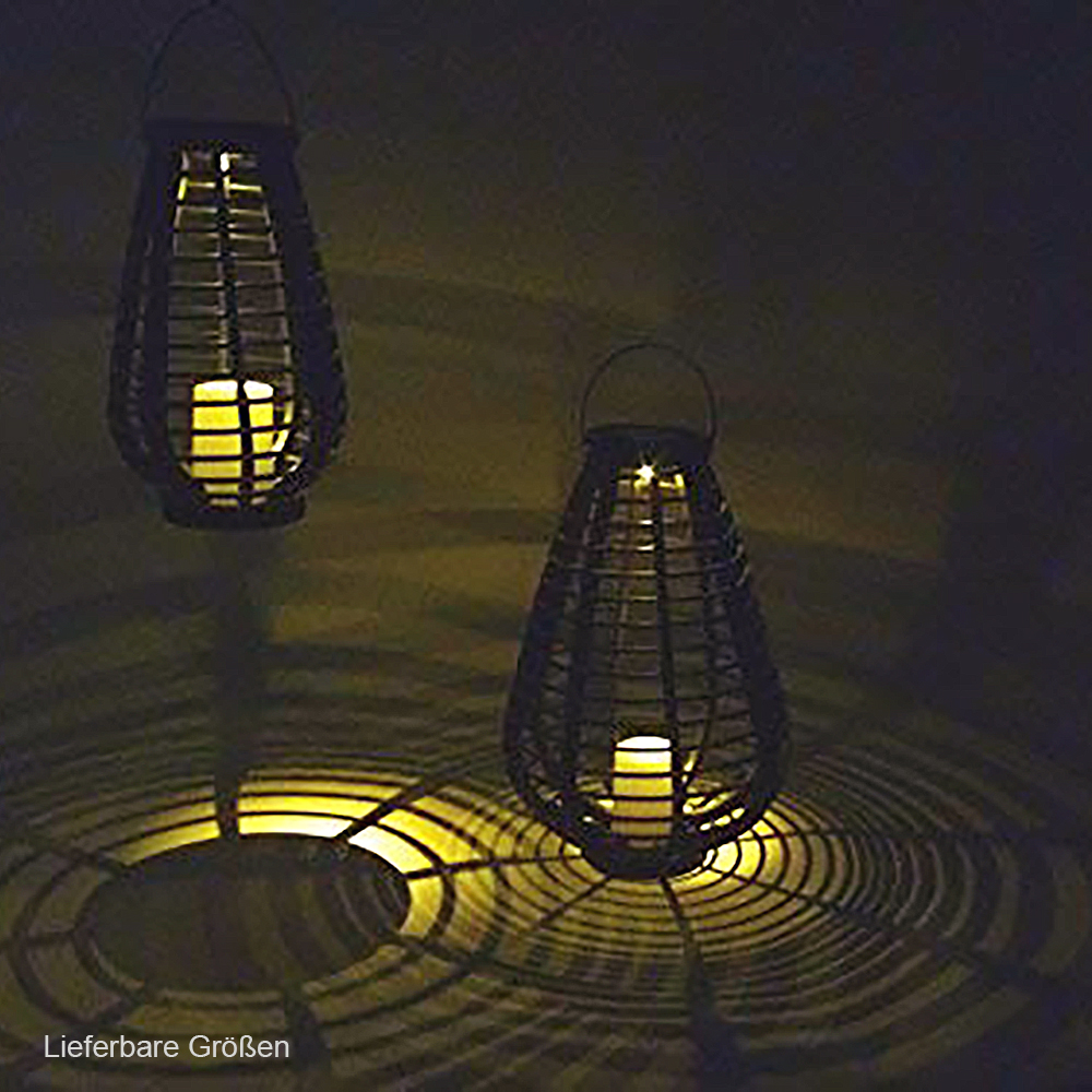 2 x LED-Solar-Garten-Leuchte-Laterne RISS