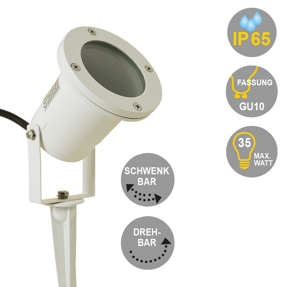 Außen-Garten-Strahler JAMIE mit Erdspieß IP65 Strahler GU10
