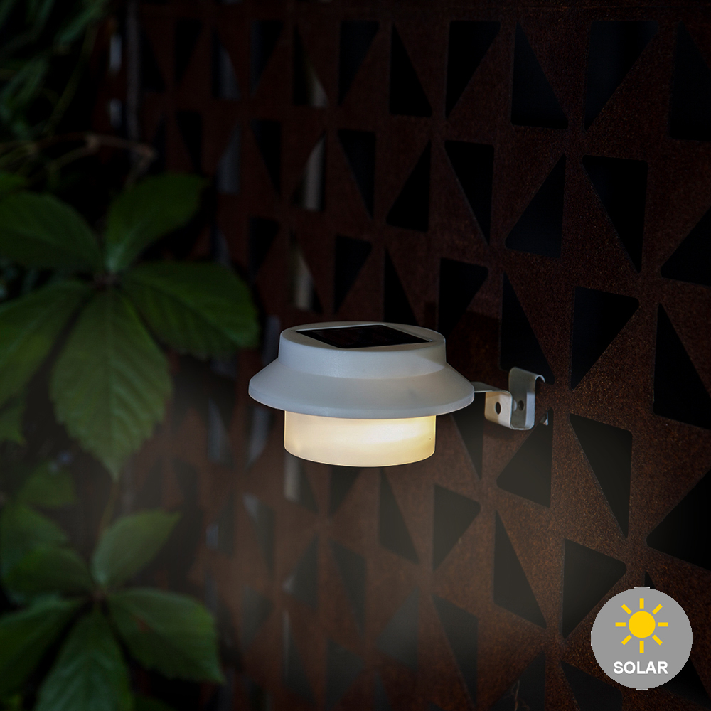 2x LED Solar-Dachrinnen-Leuchte im Set Garten-Zaun-Lampe