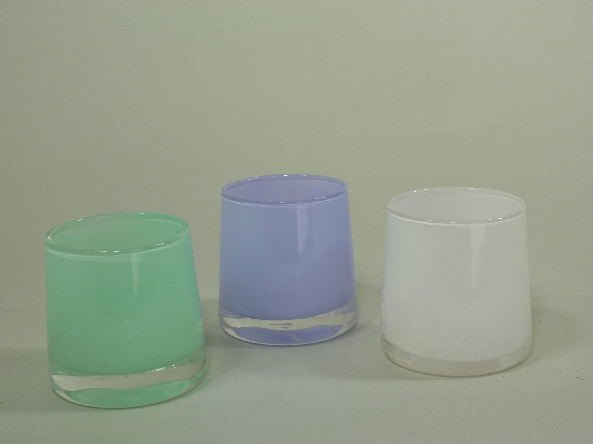 3 x dekorative Glas Windlichter AVILA Teelichthalter aus Glas