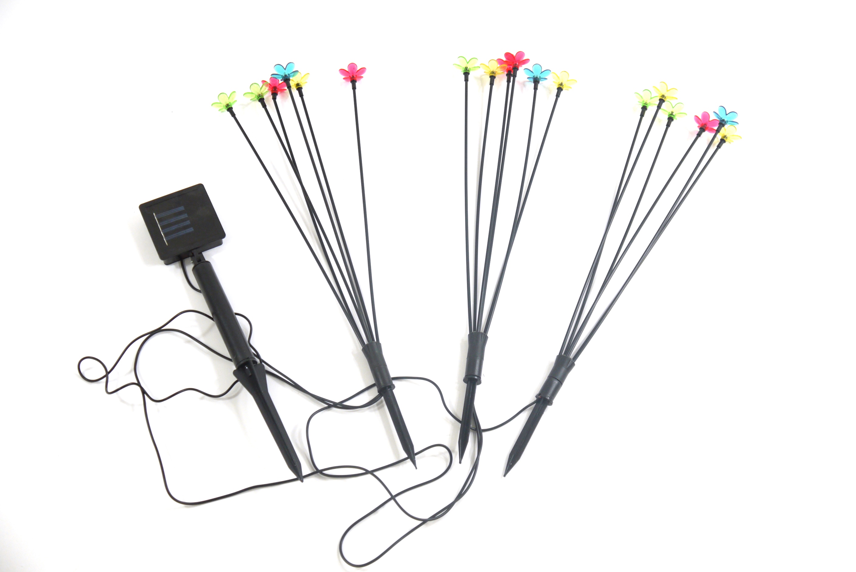 LED Solar Stick Flower  "bunt" 18 flammig