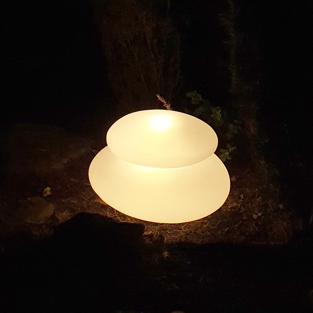 LED-Solar-Dekostein Duo Lichtobjekt Solarleuchte