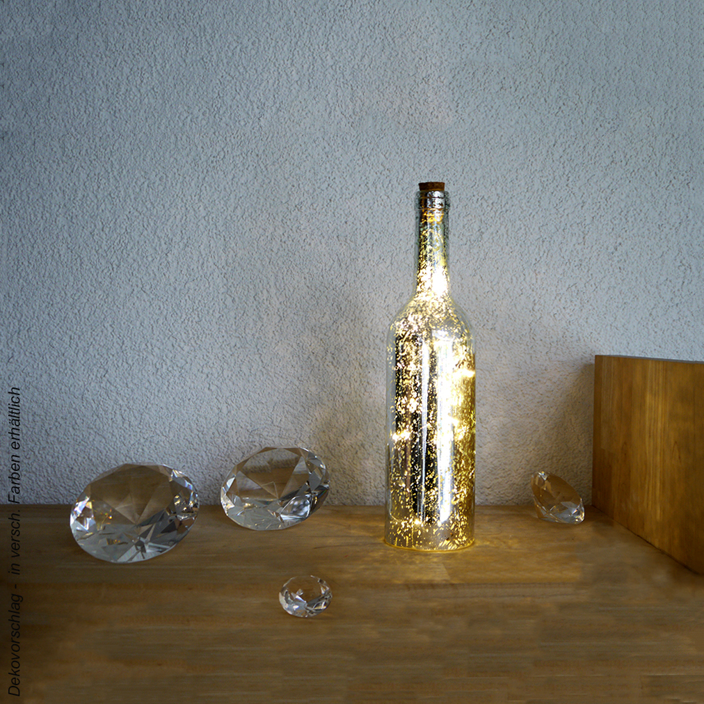 Dekoleuchte "Vany" Lichterkette in Weinflasche 10LED wweiß 2x AA Batterie (n.inkl)