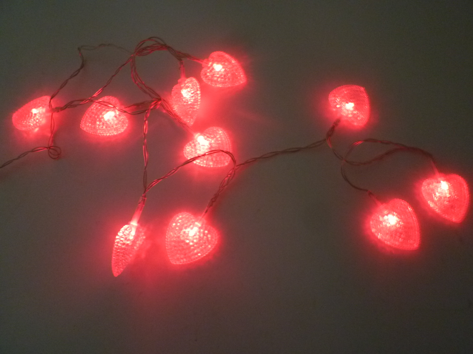 LED Lichterkette HERZ Dekoleuchte 10 flammig  batteriebetrieben