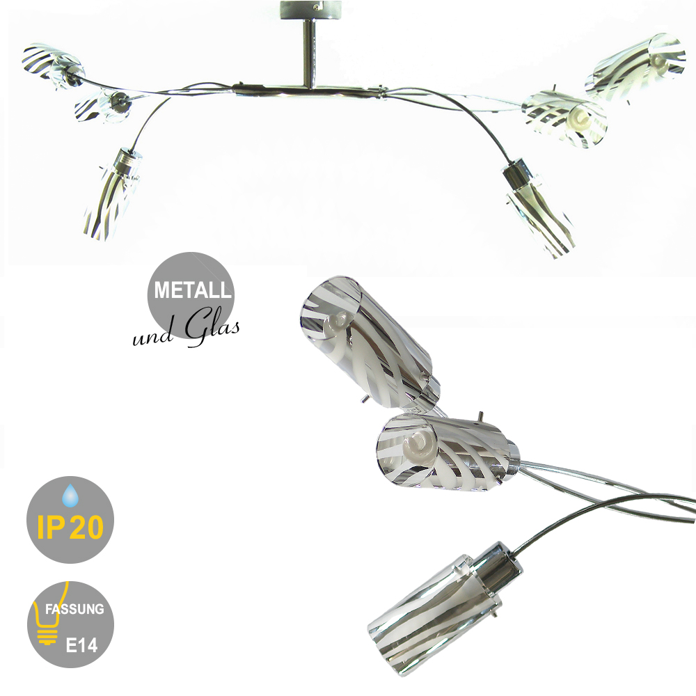 Energiesparende Deckenleuchte Sophie 6 flammig inklusive Leuchtmittel Deckenlampe