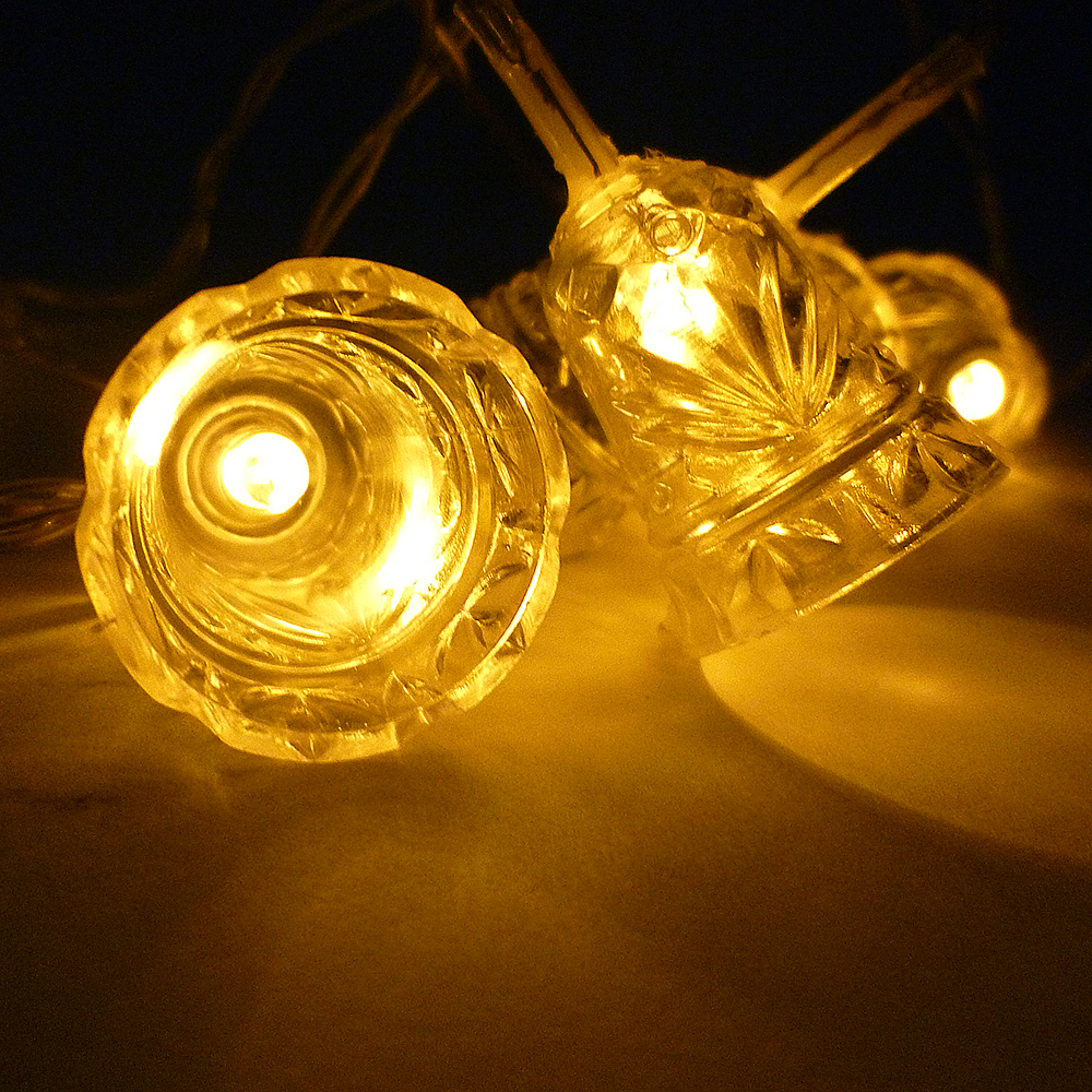 LED Lichterkette GLOCKE 10 flammig batteriebetrieben Weihnachtsbeleuchtung