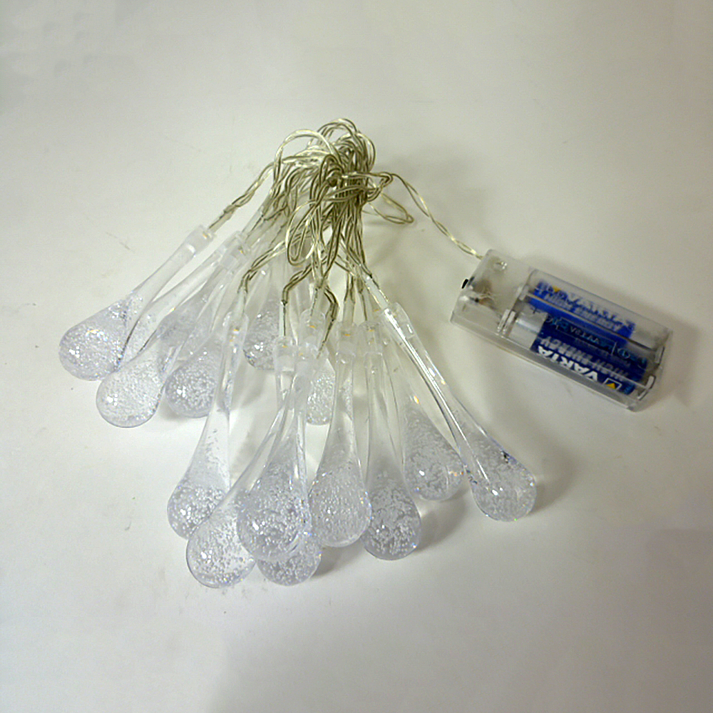 LED Lichterkette TROPFEN 15flammig batteriebetrieben Weihnachtsbeleuchtung