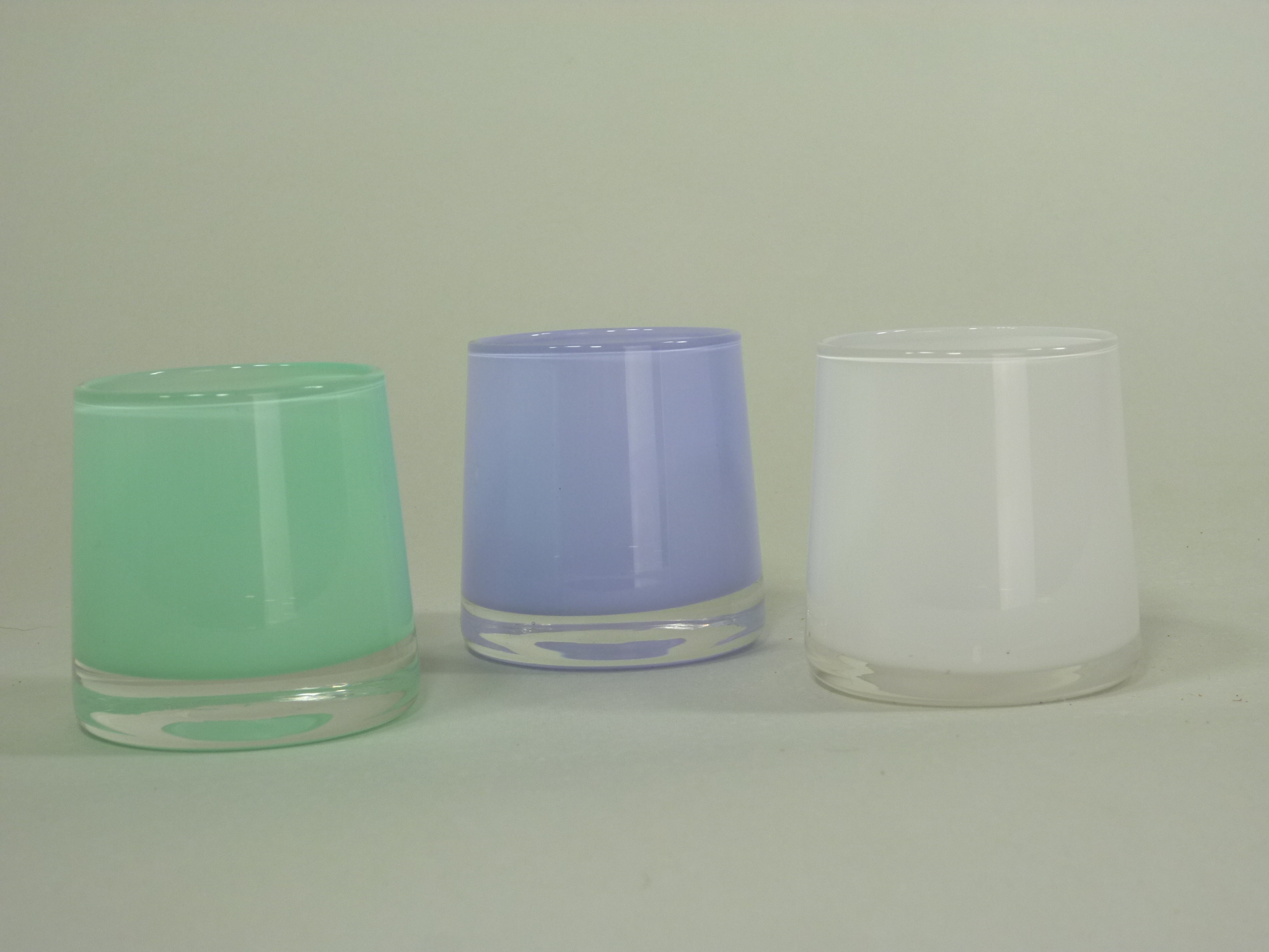 3 x dekorative Glas Windlichter AVILA Teelichthalter aus Glas