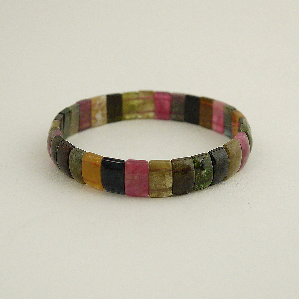 Hochwertige Natur-Steine Armband aus Turmalin Edelsteinen Armreif